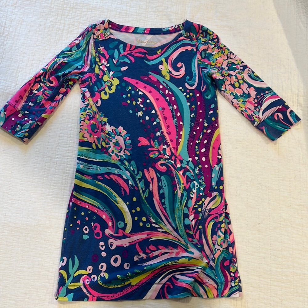 Girls medium size 6 - 7 beach loot Lily Pulitzer jersey dress